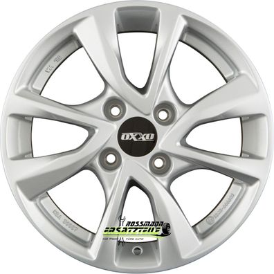 4x Oxxo Oberon 4 silver 5.5x14 ET39 - LK4/100 ML56.6 Felge Alu