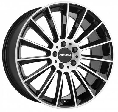 2x Carmani 17 Fritz black polish 9.5x20 ET50 - LK5/112 ML66.6 Felge Alu
