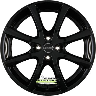 4x Borbet LV4 black glossy 7x16 ET32 - LK4/108 ML65.1 Felge Alu