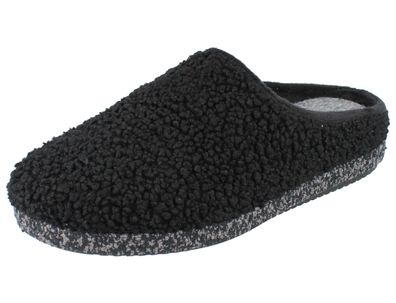 LONGO Damen Hausschuhe schwarz Textil