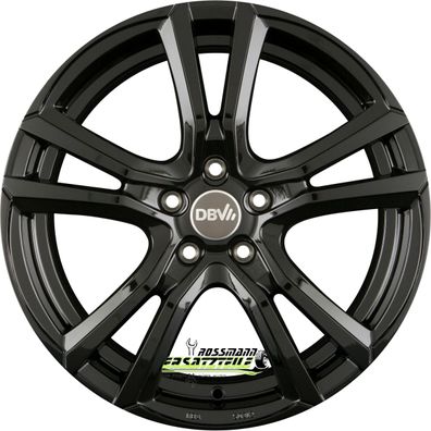 4x DBV Andorra schwarz 7.5x17 ET45 - LK5/108 ML74.1 Felge Alu