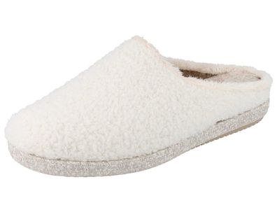 LONGO Damen Hausschuhe weiss beige Textil