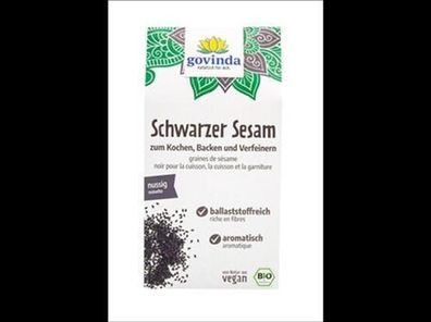 Govinda 6x Schwarzer Sesam ganz 200g