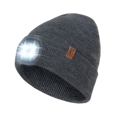 Mütze mit LED HEYO Licht Herren Damen Beleuchtete Beanie Winter Warm Wiederaufladbare