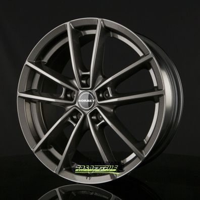 4x Borbet W mistral anthracite glossy 7x17 ET40 - LK5/114.3 ML72.5 Felge Alu