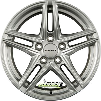 4x Borbet XR brilliant silver 7.5x17 ET45 - LK5/112 ML66.6 Felge Alu