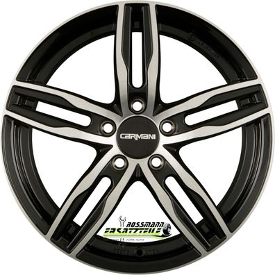 4x Carmani 14 Paul black polish 6.5x16 ET45 - LK5/114.3 ML72.6 Felgen Alufelgen