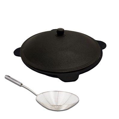 Kazan Gusseisen mit Edelstahlsieb usbekischer Kasan 10 Liter