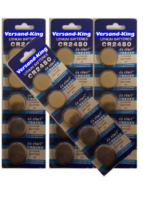 20x Batterie CR2450 Lithium 3V CR 2450