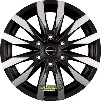 2x Borbet CW6 black polished matt 7.5x18 ET35 - LK6/139.7 ML100.1 Felge Alu
