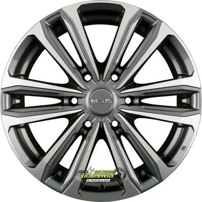2x Mak Safari 6 gun metallic mirror 8x18 ET53 - LK6/139.7 ML92.3 Felge Alu