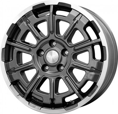 2x Brock B45 himalaya-grey front-poliert 7.5x18 ET53 - LK5/120 ML65.1 Felge Alu