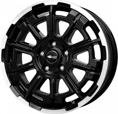 2x Brock B45 schwarz front-poliert 7.5x18 ET53 - LK5/130 ML78.1 Felge Alu