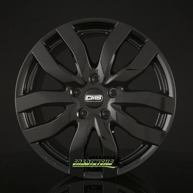 4x CMS C22 complete black glossy 7.5x17 ET35 - LK5/112 ML66.5 Felge Alu