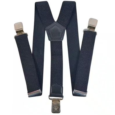 Hosenträger schwarz starke Y Hosenträger 40 mm breit mit starke Krallenclips