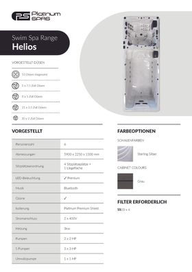 Platinum Spas Helios Swim Spa 590x225x150cm River Jet System inkl. Cover Swimspa