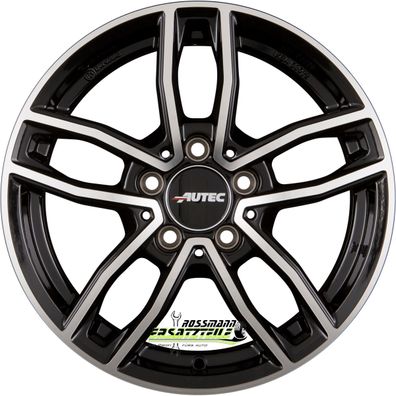 4x Autec Typ MC - Mercador schwarz poliert 7.5x17 ET36 - LK5/112 ML66.5 Felge Alu