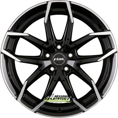 4x Rial Lucca diamant-schwarz frontpoliert 6.5x16 ET46 - LK5/112 ML57.1 Felge Alu