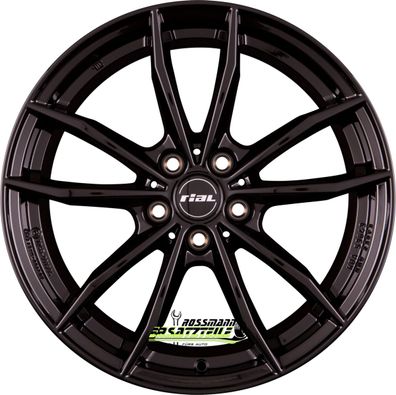4x Rial X12 diamant-schwarz 7.5x17 ET27 - LK5/112 ML66.5 Felge Alu