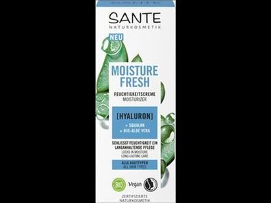 Sante 6x Moisture Fresh Feuchtigkeitscreme mit Hyaluron, Squalan & Bio-Aloe Vera