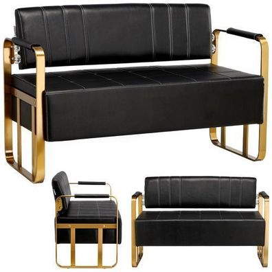 Sofa Couch für Wohnzimmer Wartezimmer Arbeitszimmer Zweisitzer Goldrahmen