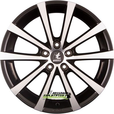 4x itWheels Alice gloss black polished 7.5x18 ET45 - LK5/112 ML57.1 Felge Alu