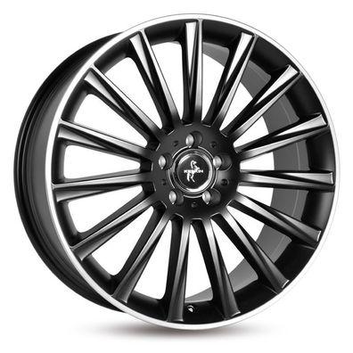4x Keskin KT18 Turbo matt black lip polish 8x18 ET30 - LK5/112 ML72.6 Felge Alu