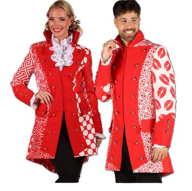 Jacke rot/weiß Frack Damen Herren Köln Elferrat Uniform Karneval Fasching