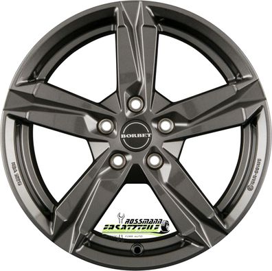 4x Borbet T10 mistral anthracite 8x18 ET48 - LK5/112 ML72.5 Felge Alu