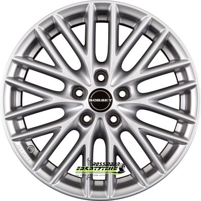 4x Borbet BS5 brilliant silver 8x18 ET42 - LK5/108 ML72.5 Felge Alu