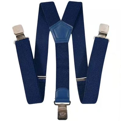 Hosenträger blau starke Y Hosenträger 40 mm breit mit starke Krallenclips