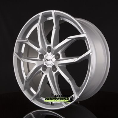 4x Rial Lucca polar-silber 7.5x17 ET45 - LK5/108 ML70.1 Felge Alu