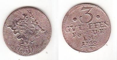 3 Pfennig Münze Sachsen-Weimar-Eisenach 1760 FS (112555)