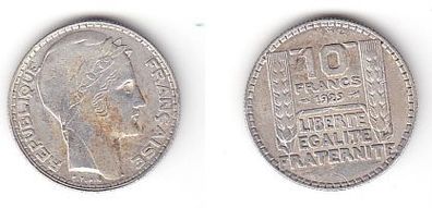 10 Franc Silber Münze Frankreich 1929 (110817)
