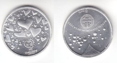 8 Euro Silbermünze 2003 Stempelglanz in Kapsel Portugal Fifa Fußball WM (112911)