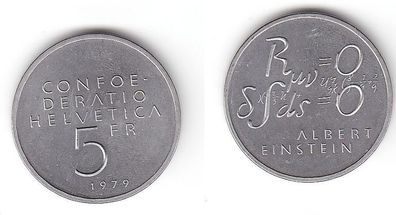 5 Franken Nickel Münze Schweiz 1979 Albert Einstein (112983)