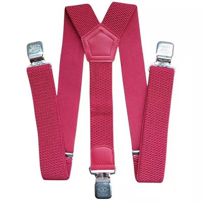 Hosenträger rot starke Y Hosenträger 40 mm breit mit starke Krallenclips
