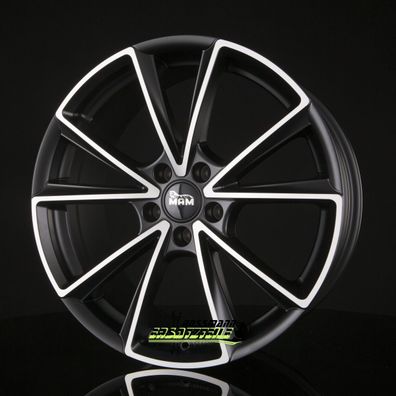 4x MAM A5 matt black front polish 8x18 ET35 - LK5/112 ML66.6 Felge Alu