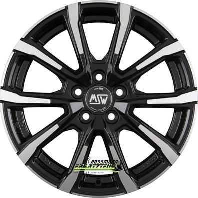 4x MSW MSW 79 gloss black full polished 6.5x16 ET43 - LK5/112 ML57.06 Felge Alu