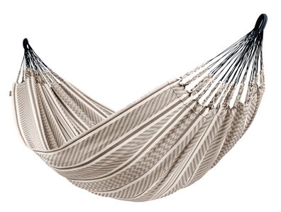 La Siesta Flora Zebra - Doppel- Hängematte aus Biobaumwolle, schwarz-weiß gemus