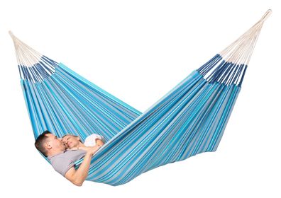La Siesta Modesta Azure - Kingsize- Hängematte aus Biobaumwolle, blau Hängematt