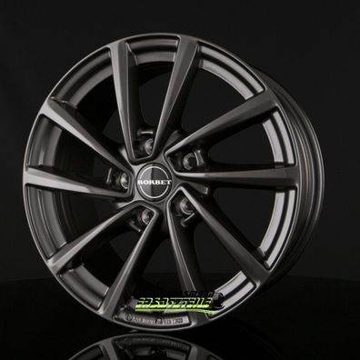 4x Borbet V mistral anthracite glossy 7x17 ET48.5 - LK5/112 ML66.5 Felge Alu