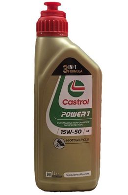 Castrol Power 1 4T 15W-50 4 Takt Motorrad Öl 1x 1 Liter Dose API SJ JASO MA