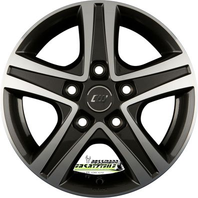 4x Borbet CWD mistral anthracite glossy polished 6.5x16 ET52 - LK5/120 ML65.1 Felge