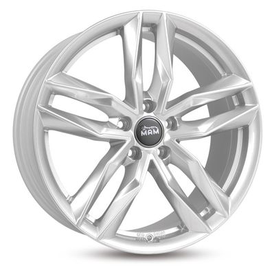 4x MAM RS3 silver painted 8x18 ET45 - LK5/112 ML66.6 Felge Alu