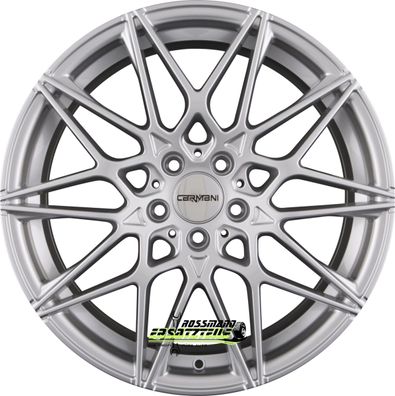 4x Carmani 18 Knut white silver 8x18 ET30 - LK5/112 ML66.7 Felge Alu