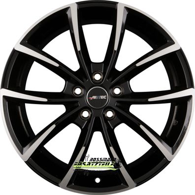 4x Autec Typ AS - Astana schwarz poliert 7x17 ET42 - LK5/108 ML65.1 Felge Alu