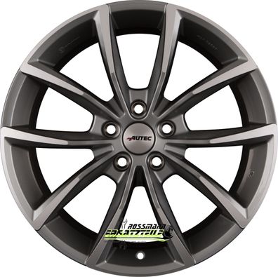 4x Autec Typ AS - Astana titansilber poliert 7x17 ET42 - LK5/108 ML65.1 Felgen