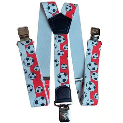 Hosenträger Fußball starke Y Hosenträger 40 mm breit mit starke Krallenclips