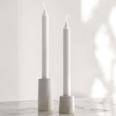 Stabkerzenhalter STELLA 2er Set â€? Handgemachte Kerzenständer aus Beton â€? Minimali